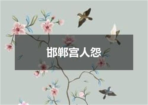 邯郸宫人怨