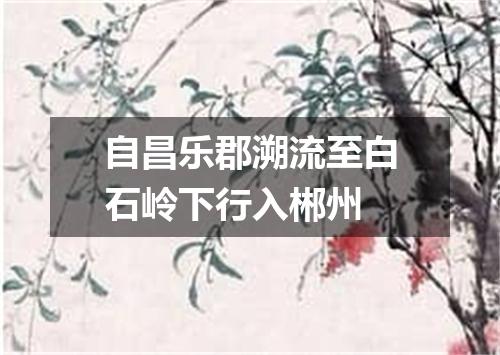 自昌乐郡溯流至白石岭下行入郴州