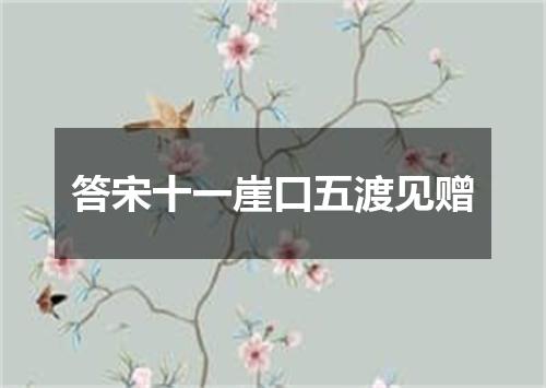 答宋十一崖口五渡见赠