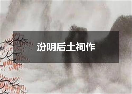 汾阴后土祠作