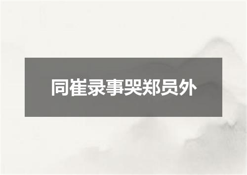 同崔录事哭郑员外