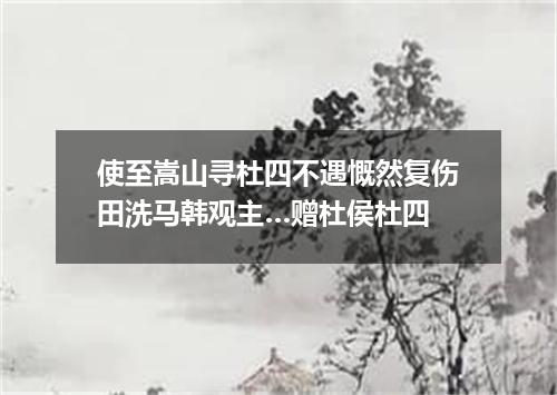 使至嵩山寻杜四不遇慨然复伤田洗马韩观主…赠杜侯杜四