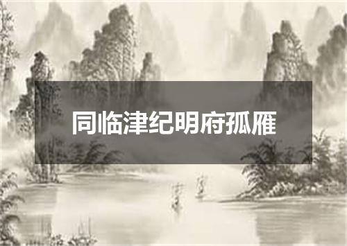 同临津纪明府孤雁
