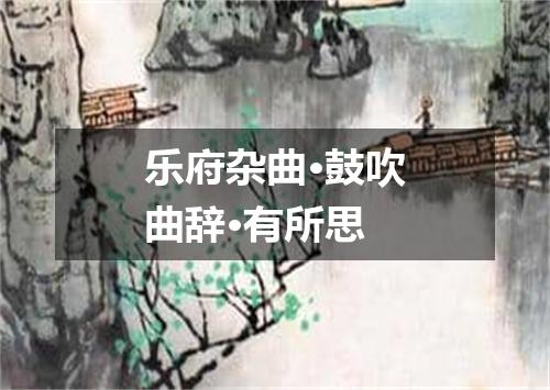 乐府杂曲·鼓吹曲辞·有所思