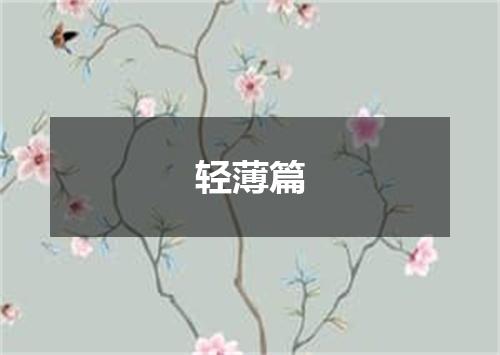 轻薄篇