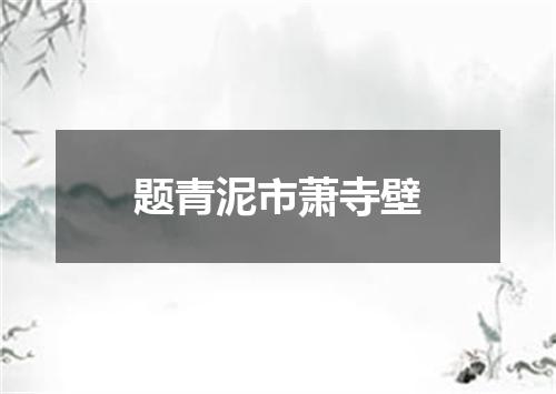 题青泥市萧寺壁