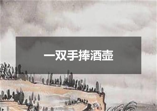 一双手捧酒壶