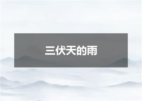 三伏天的雨