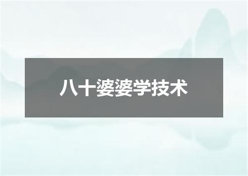 八十婆婆学技术