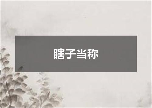 瞎子当称