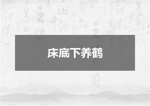 床底下养鹤