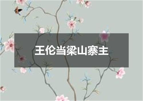 王伦当梁山寨主