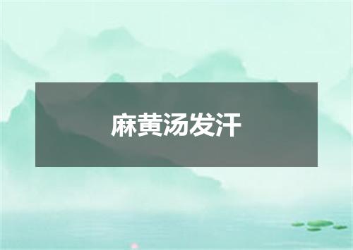 麻黄汤发汗