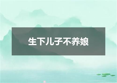 生下儿子不养娘