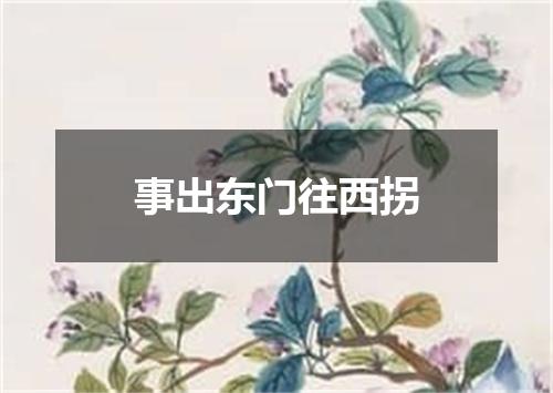 事出东门往西拐