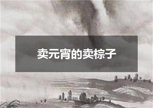 卖元宵的卖棕子