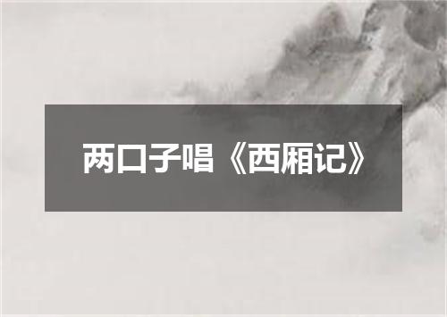 两口子唱《西厢记》