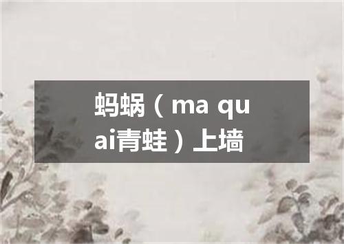 蚂蜗（ma quai青蛙）上墙
