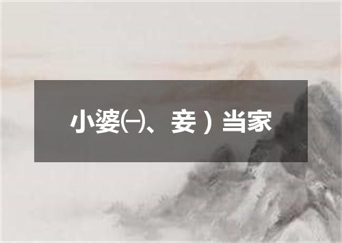 小婆㈠、妾）当家
