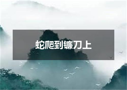 蛇爬到镰刀上