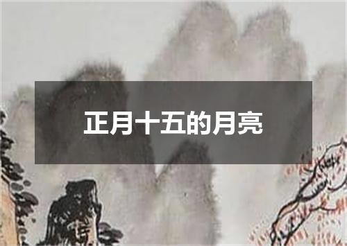 正月十五的月亮