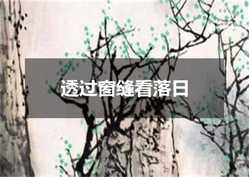 透过窗缝看落日
