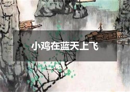 小鸡在蓝天上飞