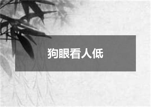 狗眼看人低