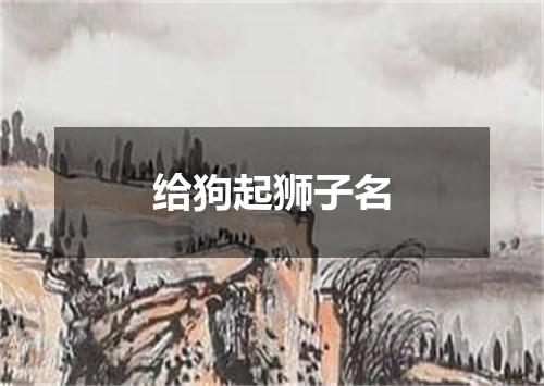 给狗起狮子名