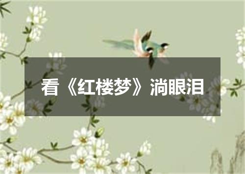 看《红楼梦》淌眼泪