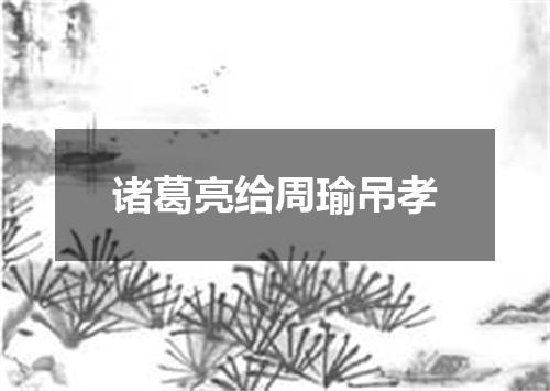 诸葛亮给周瑜吊孝