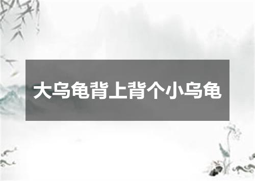 大乌龟背上背个小乌龟